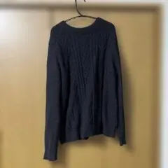 earth music and ecology黒　ケーブルニット 長袖セーター