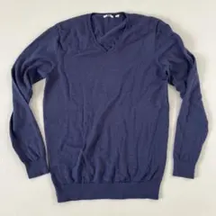 UNIQLO ネイビー VネックウールセーターLサイズ