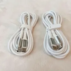 ♪タイプC♪ 充電ケーブル 2m 2本セット ホワイト USB-C