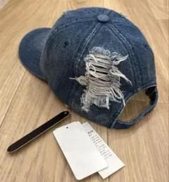 one way ワンウェイ　ダメージ加　デニムキャップ帽子
