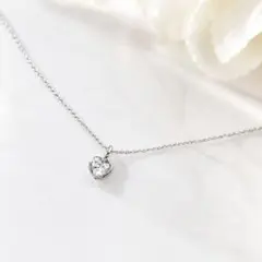 エレガンスチェーン　ネックレス 　シルバー　ジルコニア　ハートネックレス