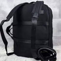 A4可 極美品 ポーター キャンバス 3way リュックサック ファスナー 黒