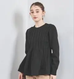 タグ付新品✨UNITED ARROWS ケーブルペプラムロングスリーブニット 黒