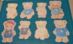 クマさん　素材紙♥２枚分　ダイカット　激かわ