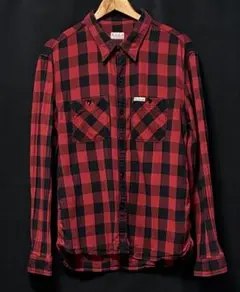 FLAT HEAD ブラットヘッド　ブロックチェック　シワ加工　ネルシャツ