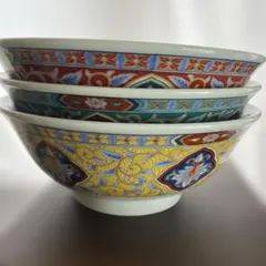 ラーメン鉢　赤、黄、緑の３枚セット　日本製　有田焼　光珠のサムネイル