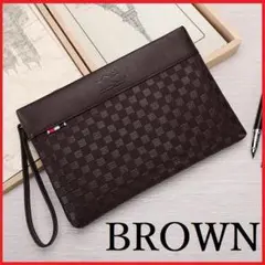 クラッチバッグ セカンドバッグ ブラウン セカンドポーチ 高級感 <C02>