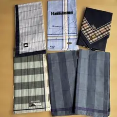 チェック柄ハンカチ6枚セット　メンズハンカチ