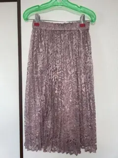 earth music&ecology ピンク フレアスカート レース　プリーツ