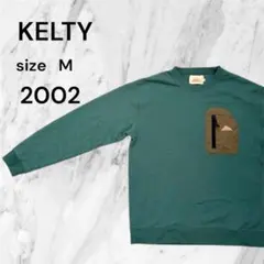 KELTY クルーネック スウェット Mサイズグリーン　トレーナー緑ポケット付きのサムネイル