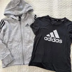 adidas アディダス パーカートレーナー Tシャツ2点セット サイズ120