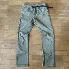 GRAMICCI グラミチ　オリーブカラー チノパン ゴムウエスト ベルト付き