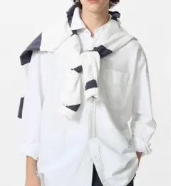ユニクロ jw anderson オックスフォードオーバーサイズシャツ 白 M