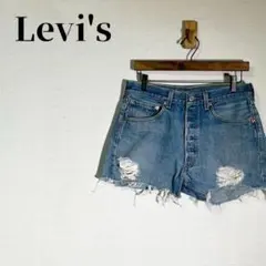 Levi's　501XX　カットオフデニムショートパンツ　ユーズド加工　W32