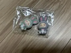 ラブブ　うさぎ ミニミニフィギュア 2個セット グレー グリーン