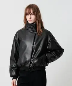Riu riu 黒 レザージャケット Faux leather jacket - メルカリ