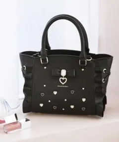 SAMANTHAVEGA サイドレースアップリボンビジューミニフラッター 黒