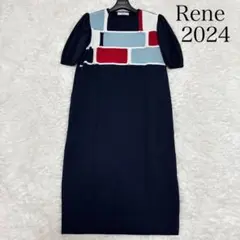 24年　Rene ルネ　半袖ニットワンピース　6422410 パールのサムネイル