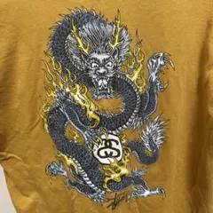 【USA製】STUSSY ドラゴン Tシャツ M 90s ビッグプリント