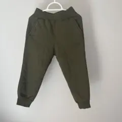 ユニクロ 裏ボア パンツ 100 カーキ