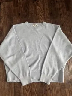 スムースコットンクルーネックセーター 水色