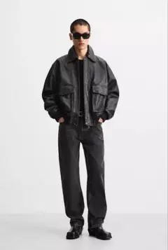 ZARA ザラ　ポケットレザージャケット　リアルレザーのサムネイル