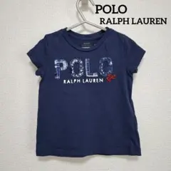 ポロ ラルフローレン 半袖Tシャツ 紺 100 パッチワークロゴ RL ネイビー