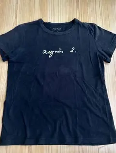 agnes b. アニエスベーロゴ黒シャツ L 正規品