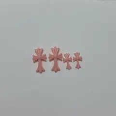 ピンク クロス型 ネイルパーツ 4点セット