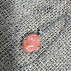 珊瑚　カメオ　スターリング　ネックレス　ヴィンテージ アンティーク