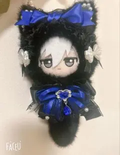 ぬい服 ちびぐるみ10cm 可愛いレースリボンお姫様猫 パール付き羽付着せ替え服