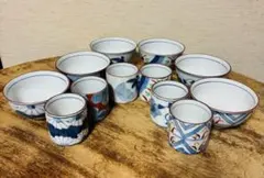 有田焼の柄違いのご飯茶碗と湯呑各6客　食事揃　【新品未使用】