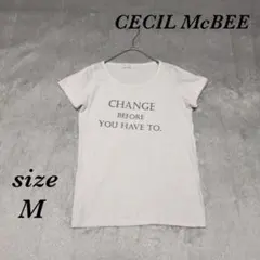 セシルマクビー (M) ジュエルネック プリント Tシャツ トップス 半袖 薄手のサムネイル