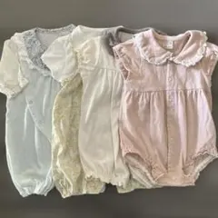 ベビー ロンパース 70 女の子 4枚セット プティマイン半袖 まとめ売り