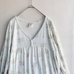 美品　ジェラートピケ　レディース　ワンピース　ルームウェア　花柄 ティアード