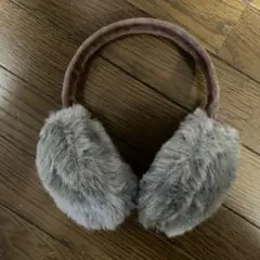 グレー ファー イヤーマフ