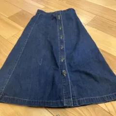 GU デニムブルー Aラインロングスカート S