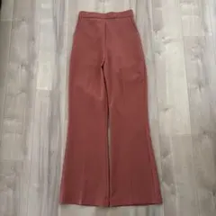 ストレッチカラーセミフレアパンツ テラコッタ S