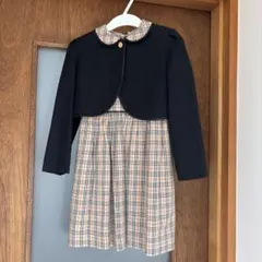 バーバリー　フォーマルジャケット付きチェック柄ワンピース110A