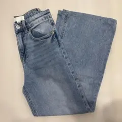 【美品】H&M ワイドハイデニム ライトデニムブルー 32
