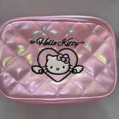 ハローキティキルトポーチ何かとコラボピンク2024レトロレア