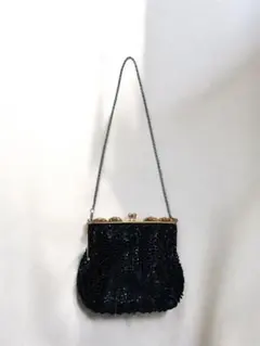 【カナダ購入】ヴィンテージ ビーズ がま口バッグ
