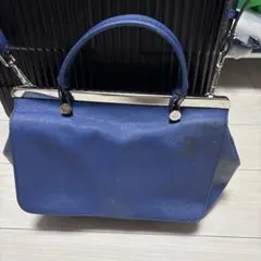 ブルックスブラザーズ青い皮革ハンドバッグのサムネイル