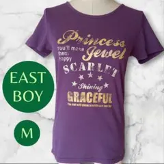 EAST BOY ゴールドプリント 半袖Tシャツ M パープルのサムネイル