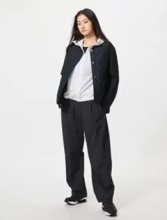 UNIQLOウルトラストレッチアクティブワイドパンツ黒 S標準丈