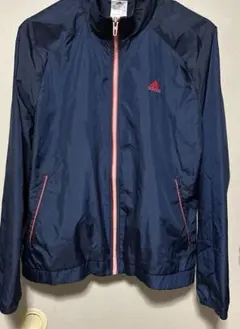 adidas ネイビー ジップアップウィンドブレーカー