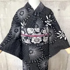 梅265】有松絞り 身丈164 裄67 浴衣 極美品 大人 高級 トールサイズ