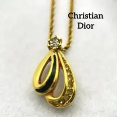 Christian Dior ネックレス ラインストーン ゴールドカラー CD