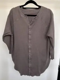 リブカーディガン 長袖 ブラウン