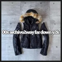2000's 2way custom far down jacket y2k